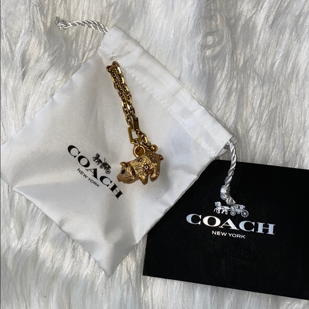 Coach jeweled brass Pig.